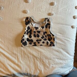 Justice Leopard Print Sports Bra / Crop Top - Girls XS (6)